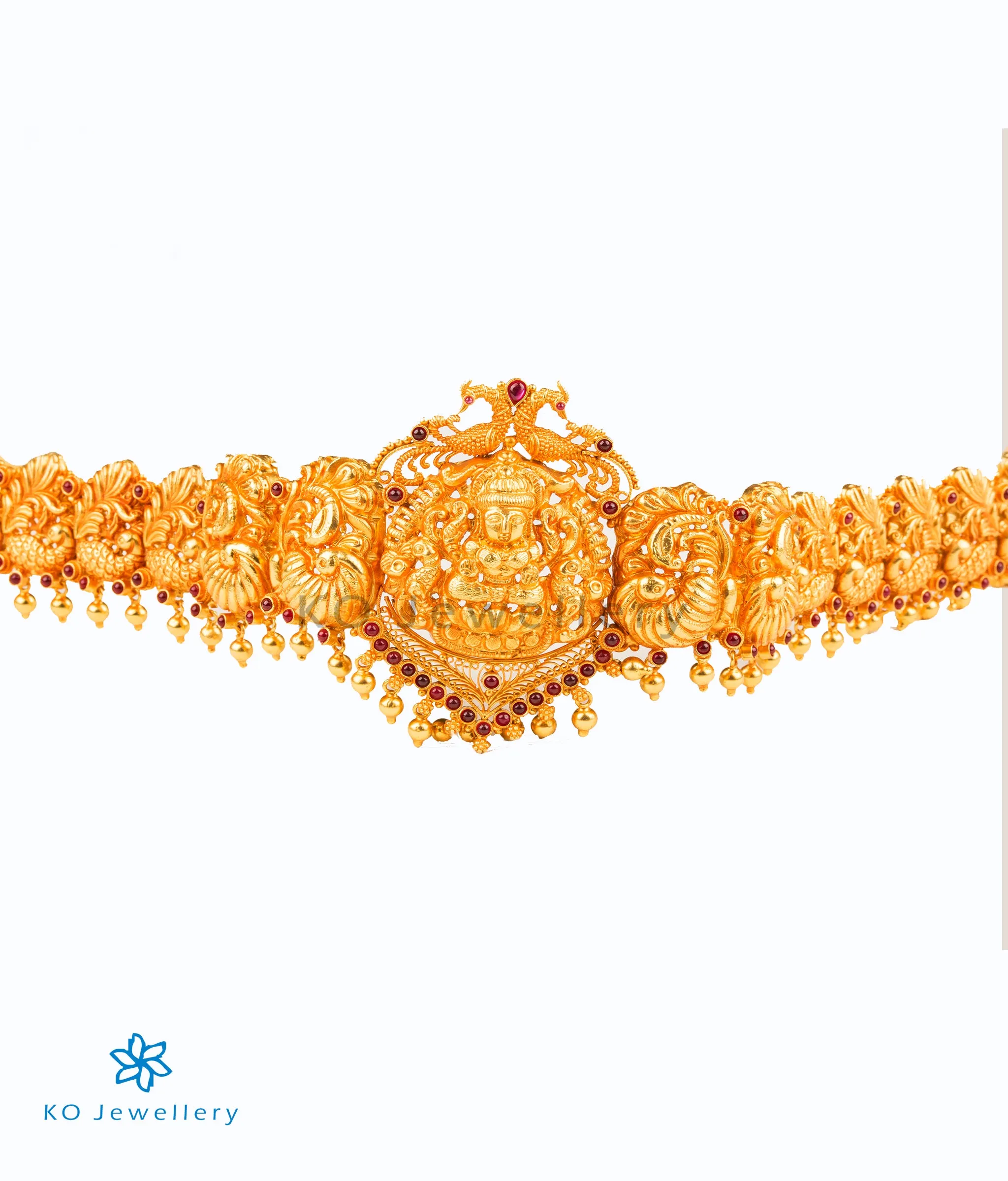 The Katyayini Silver Peacock Oddiyanam Waist belt