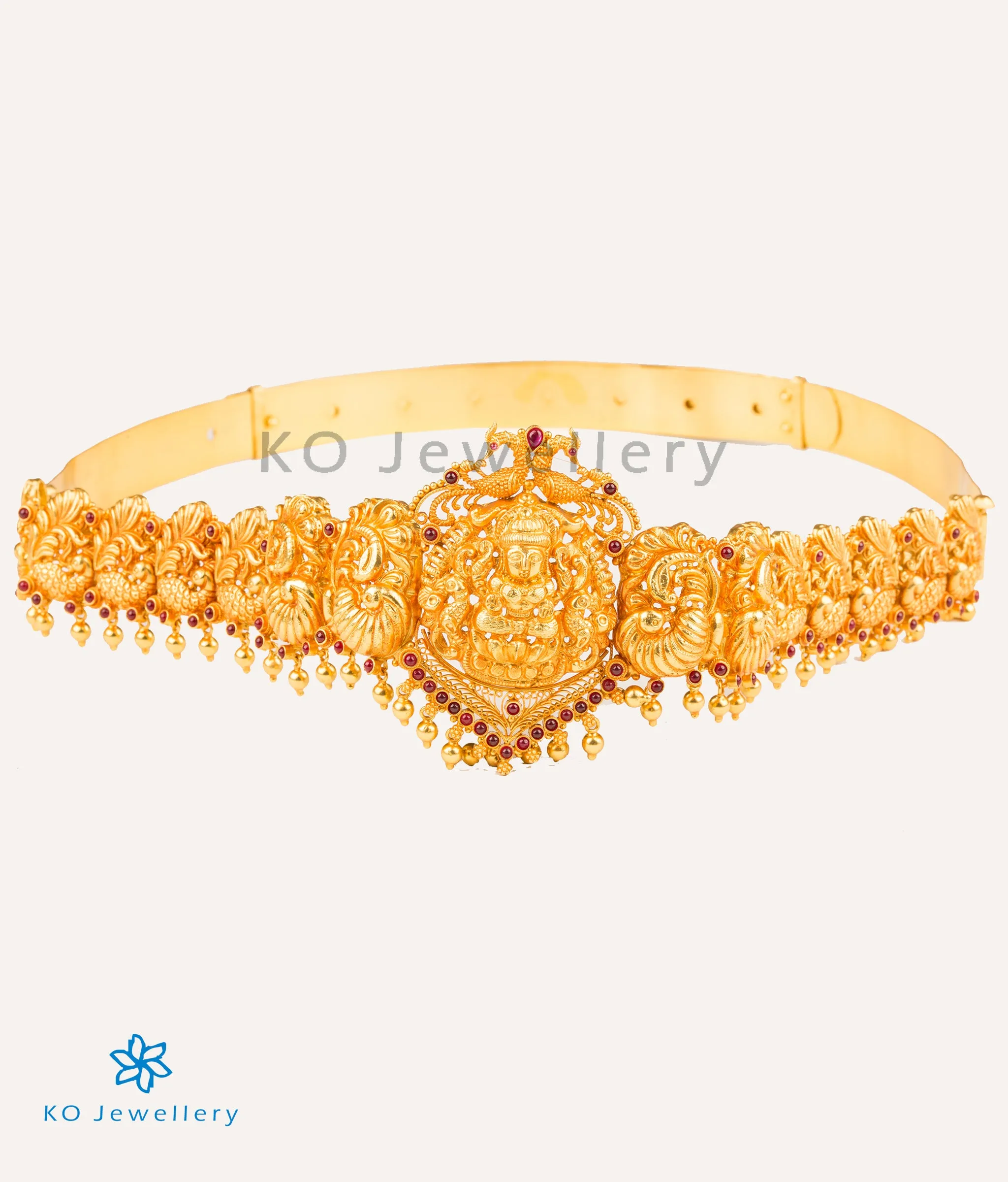 The Katyayini Silver Peacock Oddiyanam Waist belt