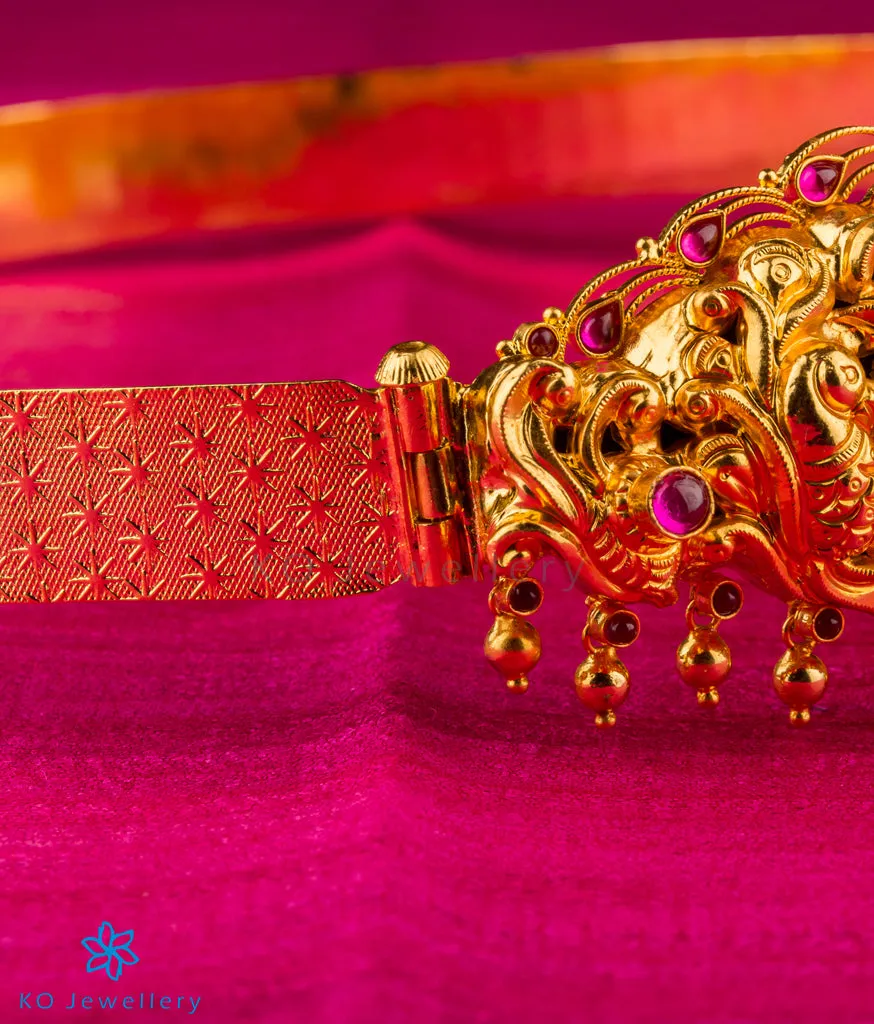The Mayuraka Silver Peacock Oddiyanam Waist belt