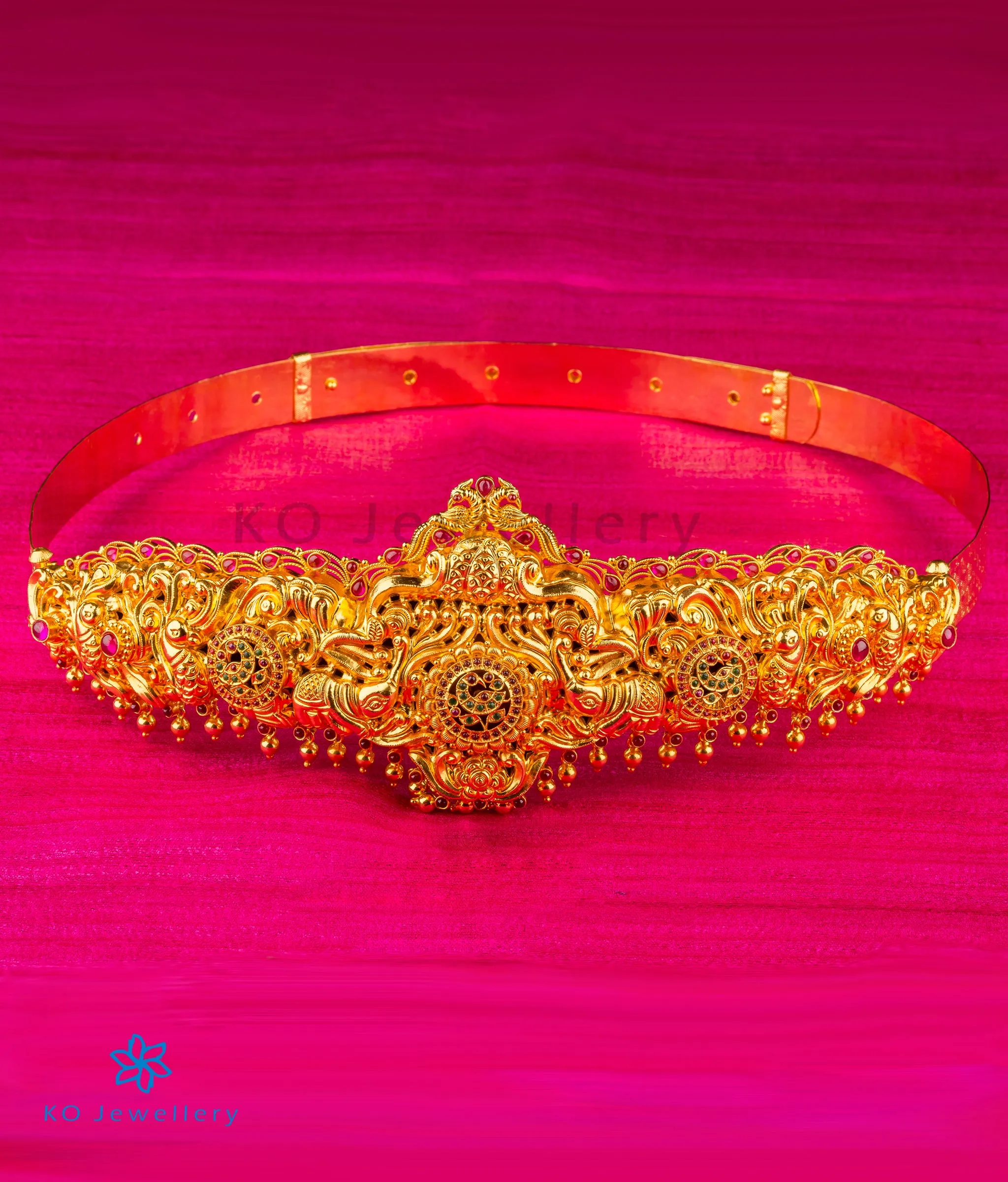 The Mayuraka Silver Peacock Oddiyanam Waist belt
