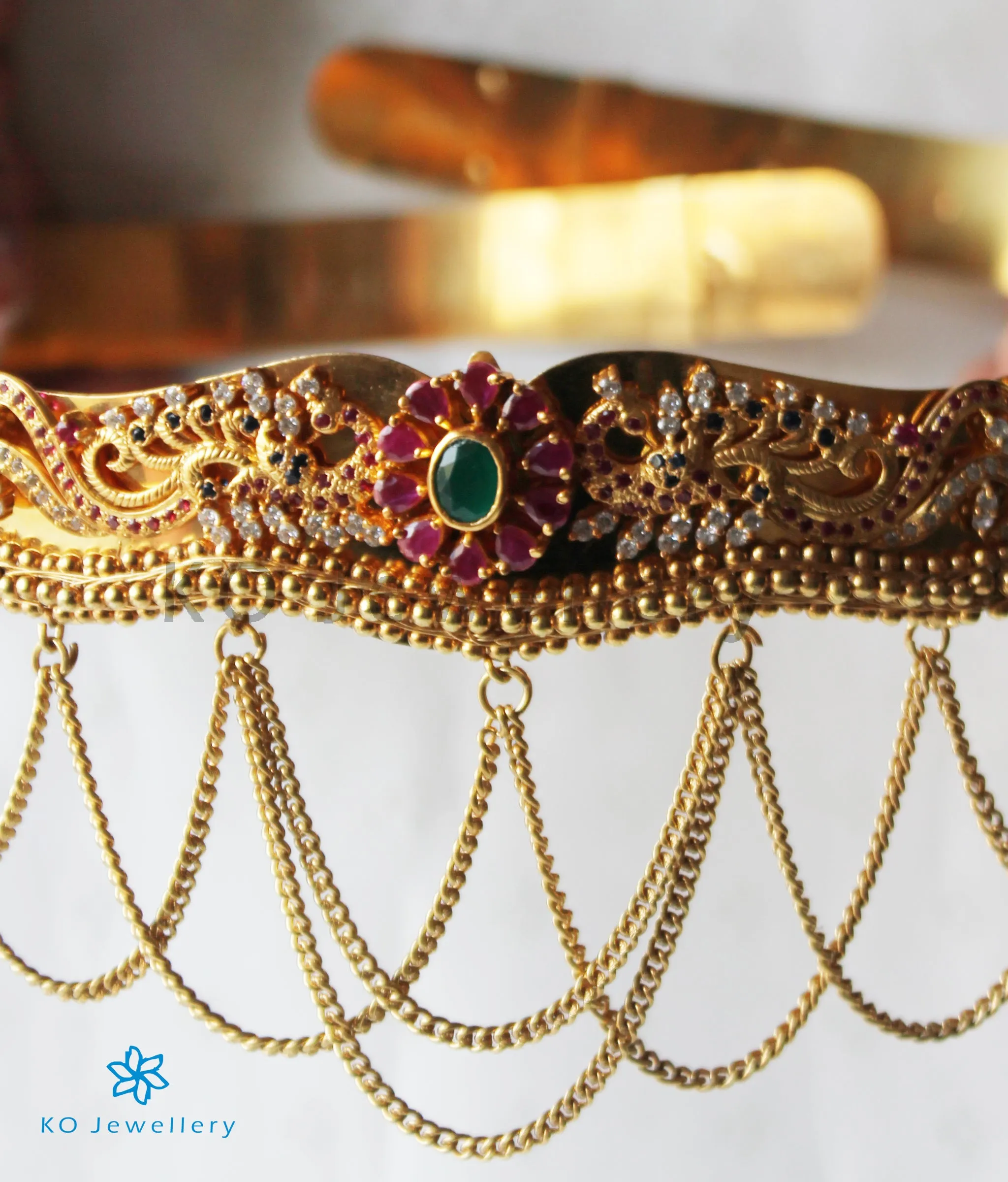 The Nartaka SilverKemp Peacock  Oddiyanam Waistbelt