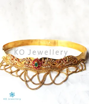 The Nartaka SilverKemp Peacock  Oddiyanam Waistbelt