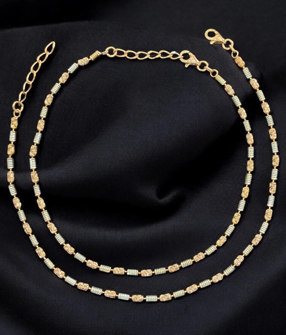 The Radiant Silver Rose-gold Anklets