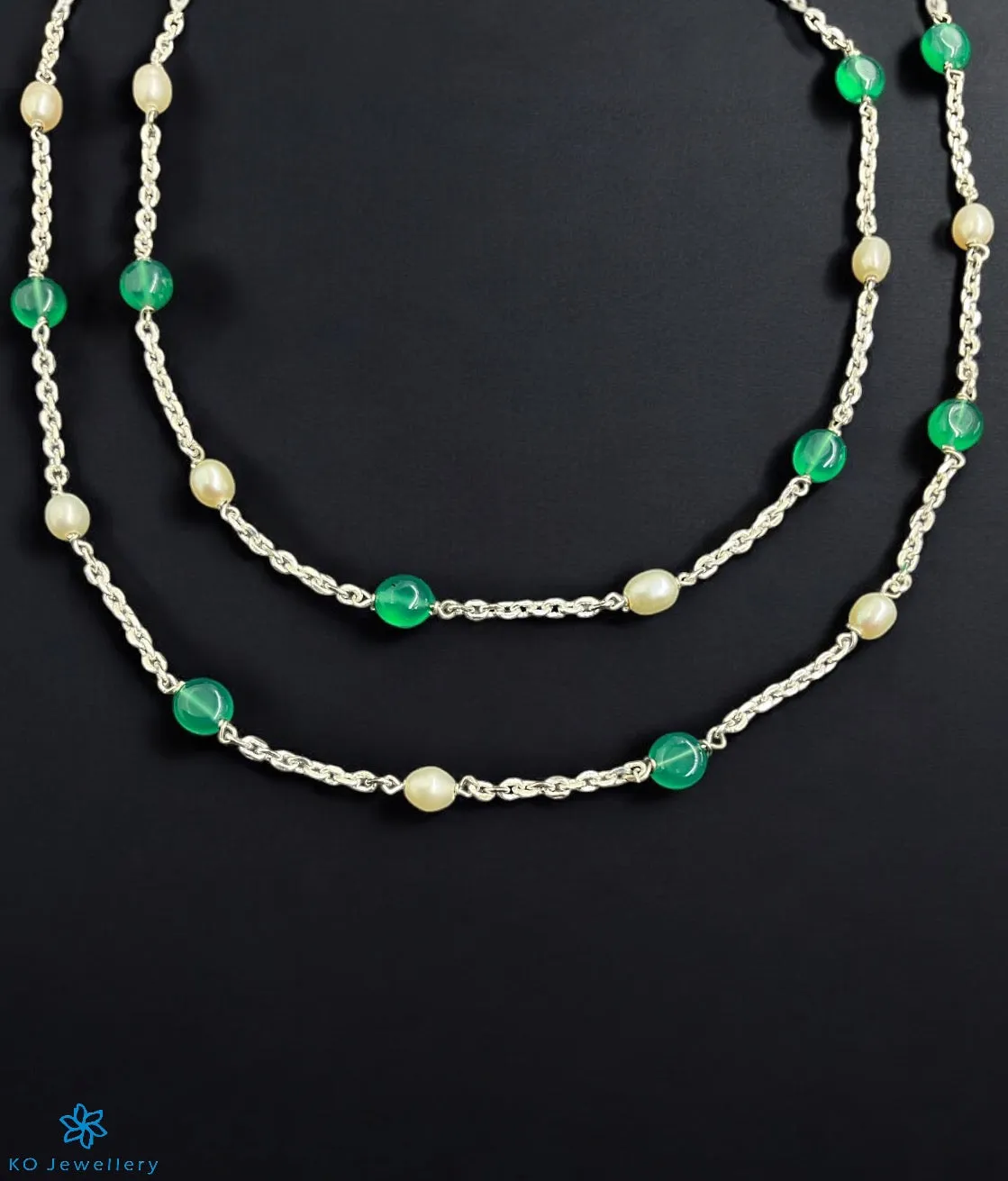 The Rasala Silver Gemstone Anklets
