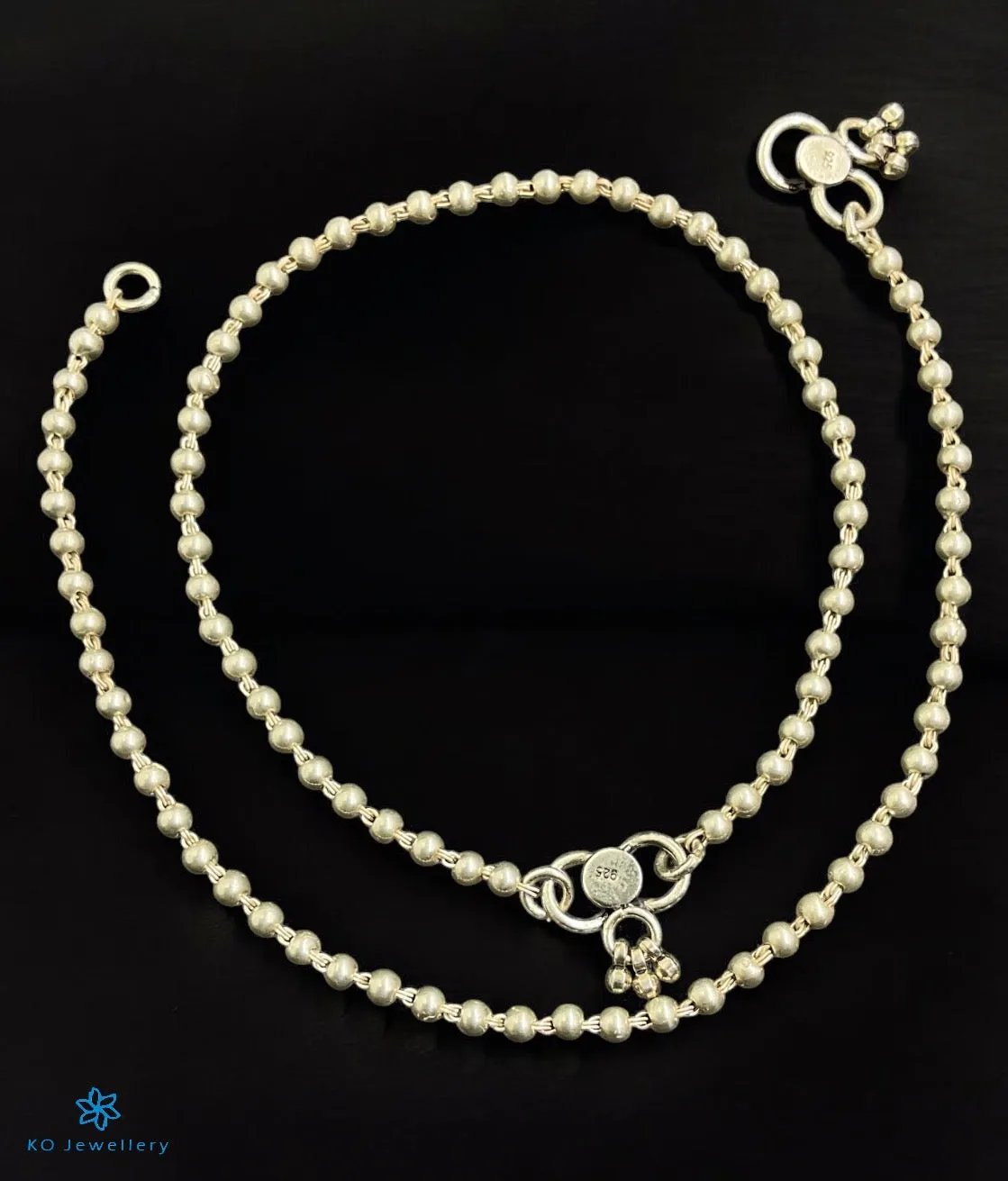 The Rishit Silver Antique Anklets