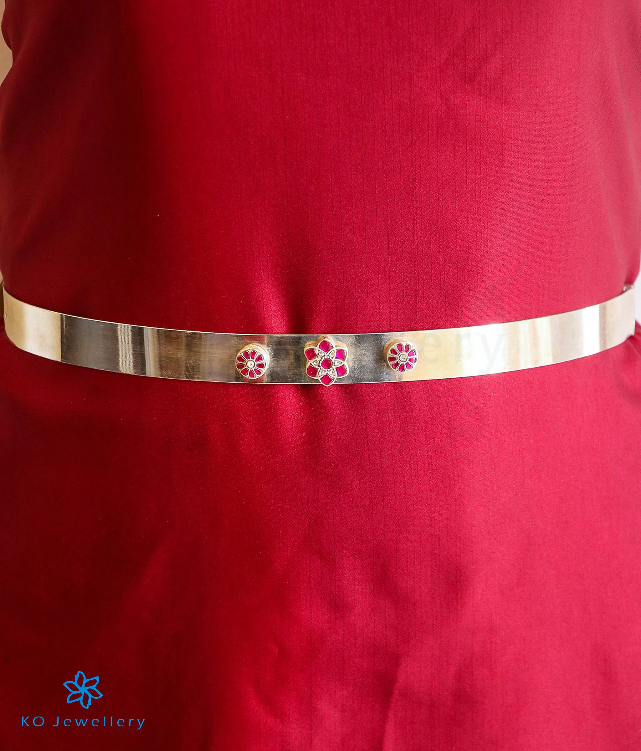 The Vidisha Silver Kundan Waist belt