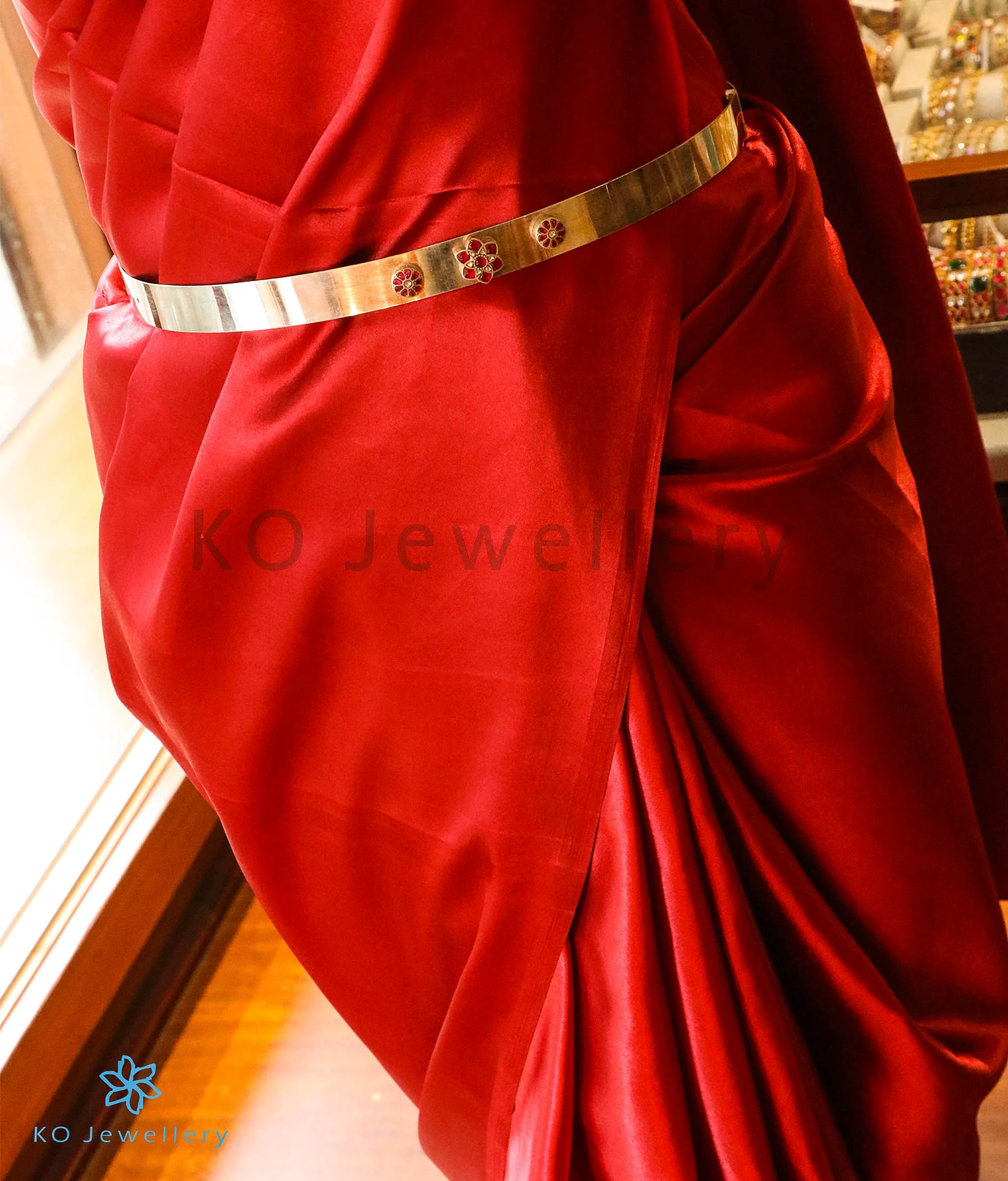 The Vidisha Silver Kundan Waist belt