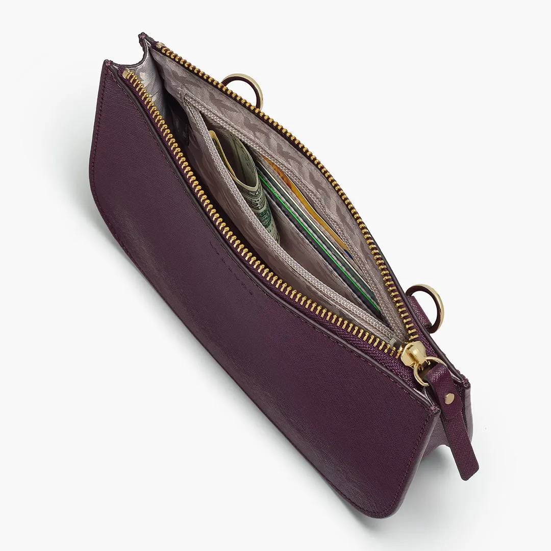 The Waverley 2 - Saffiano Leather - Plum / Gold / Grey