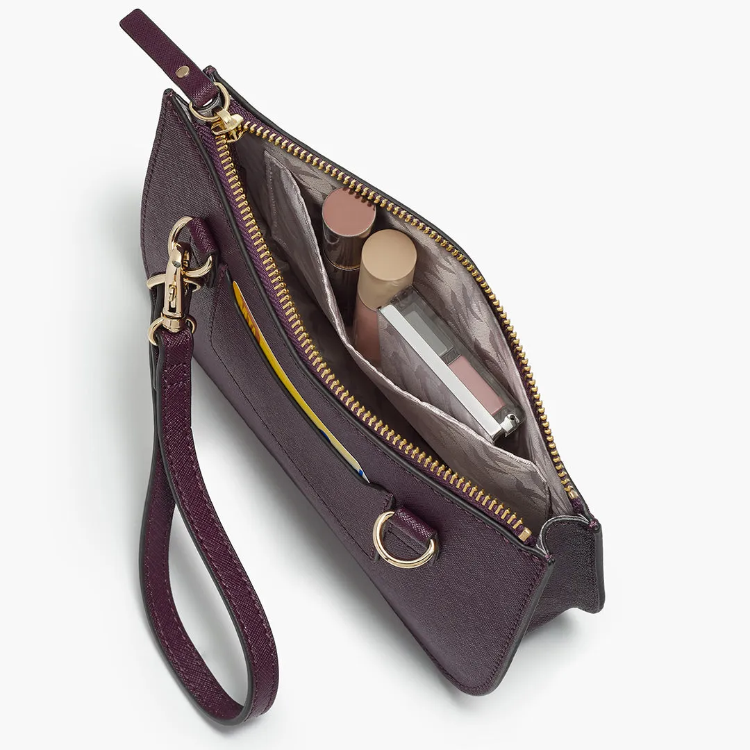 The Waverley 2 - Saffiano Leather - Plum / Gold / Grey