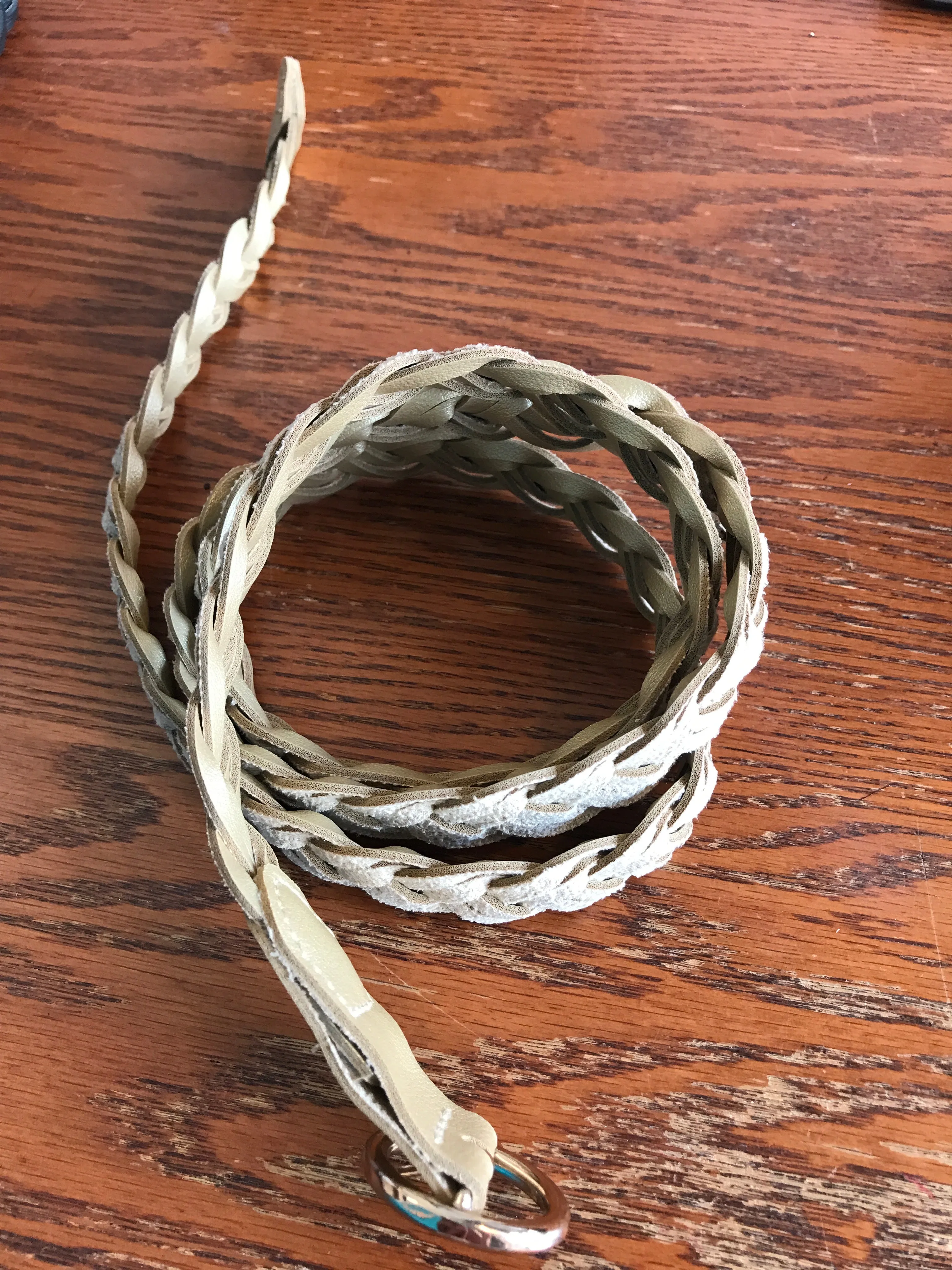 Thin Leather Braided Belt