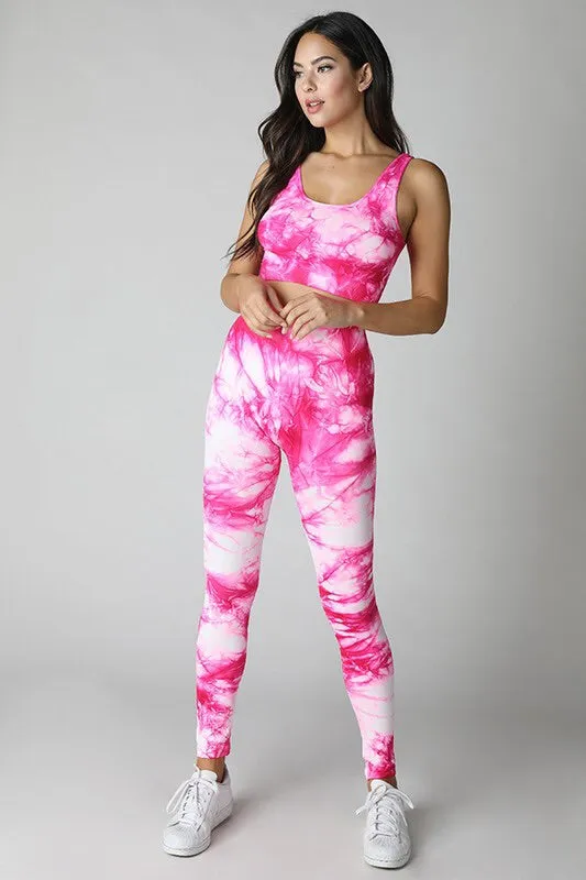 Tie Dye Crop Top & Leggings Set