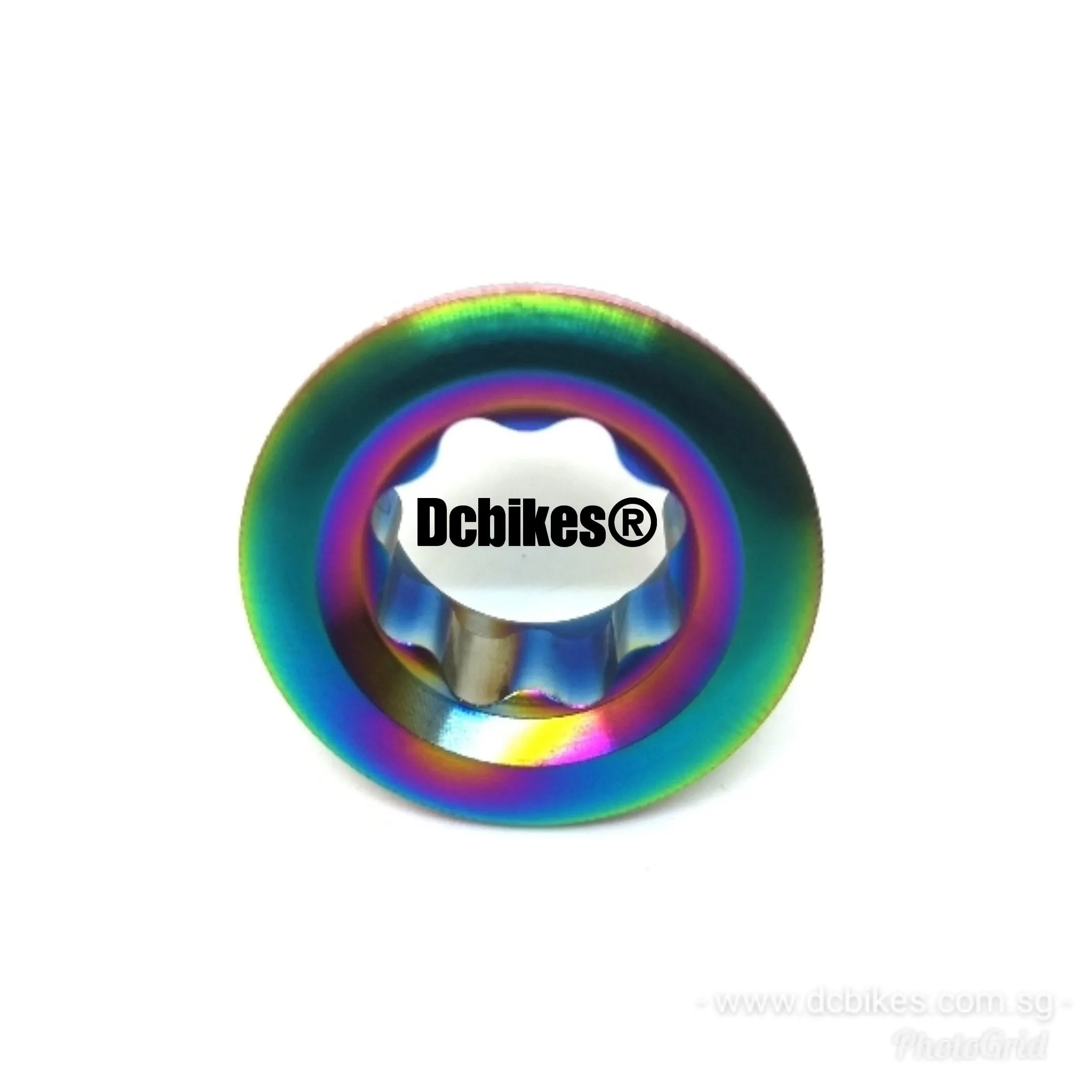 Titanium Oil Slick/Gold M20 X 8mm Rainbow Crank Arm Bolt Cover For Shimano