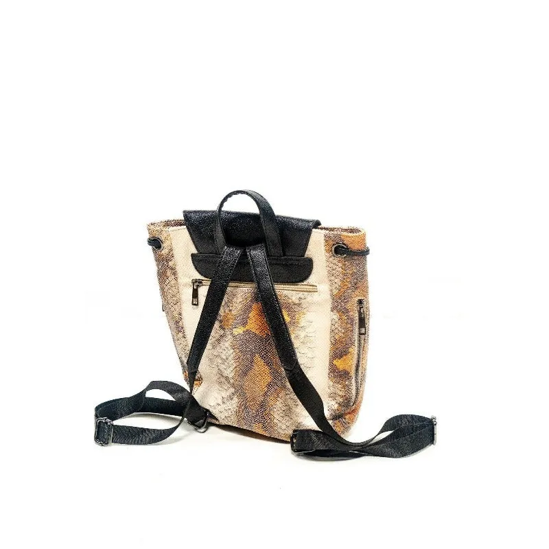 Toccara vegan leather drawstring backpack
