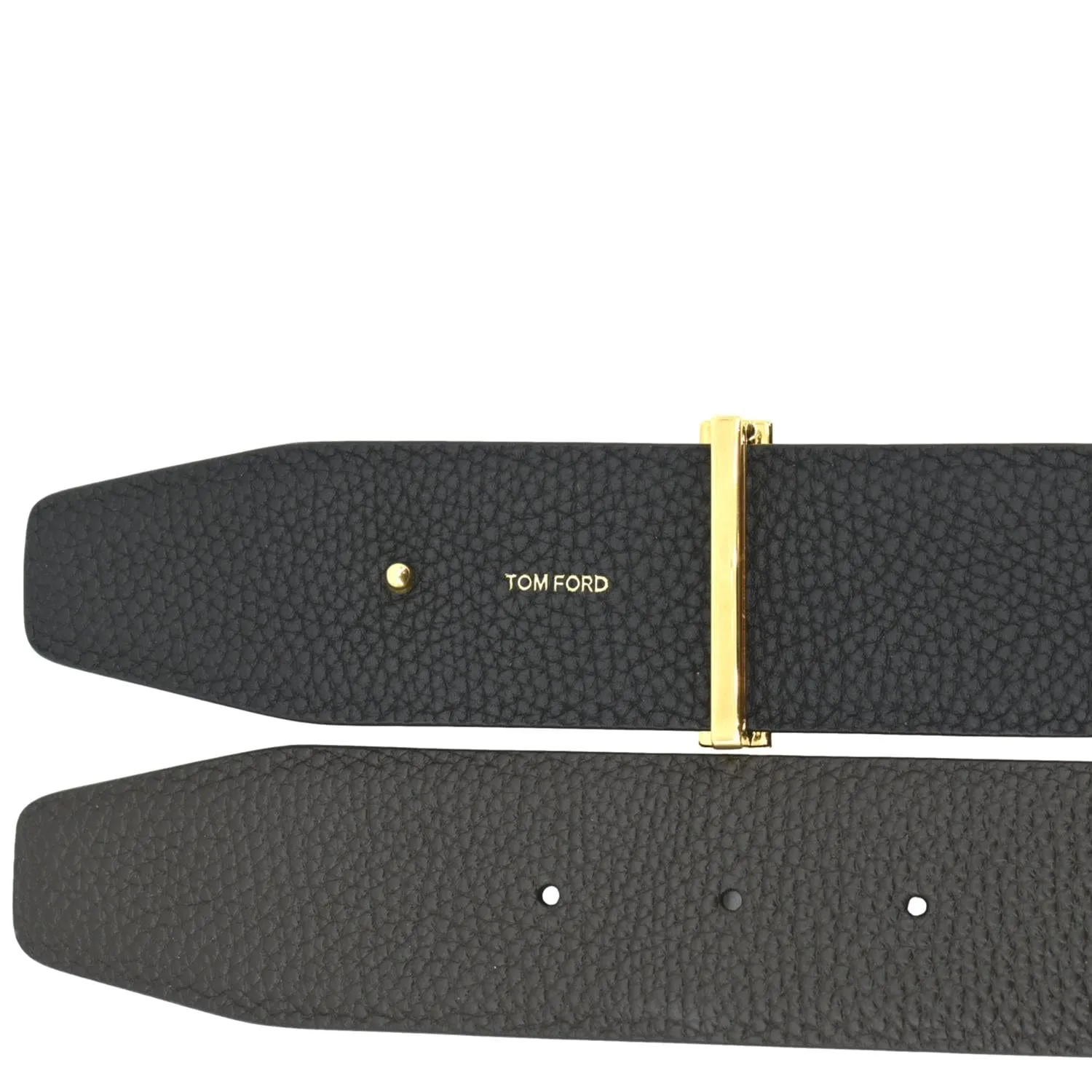 TOM FORD T Icon Reversible Leather Belt Black Size 110