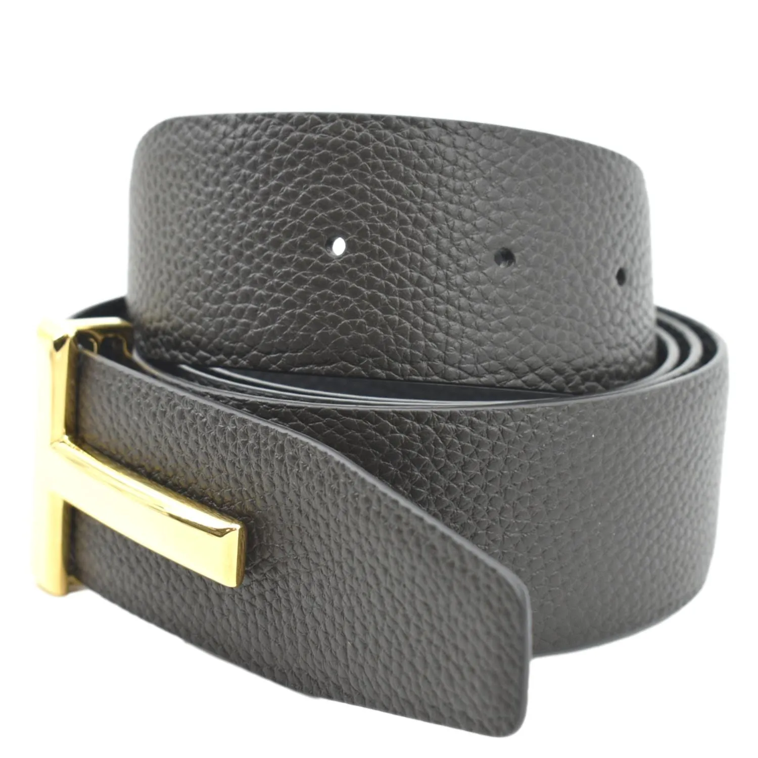 TOM FORD T Icon Reversible Leather Belt Black Size 110
