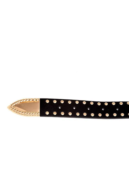 TOO HOT DOUBLE BUCKLE STUD BELT