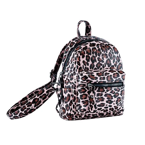 TRAVEL SMALL LEOPARD PRINT BACKPACK