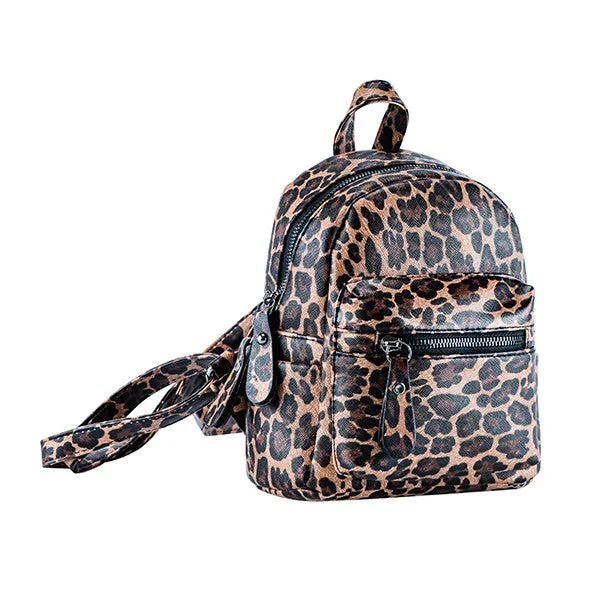 TRAVEL SMALL LEOPARD PRINT BACKPACK