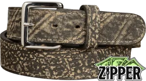 Tree Bark Elephant Money Belt With 25" Zipper