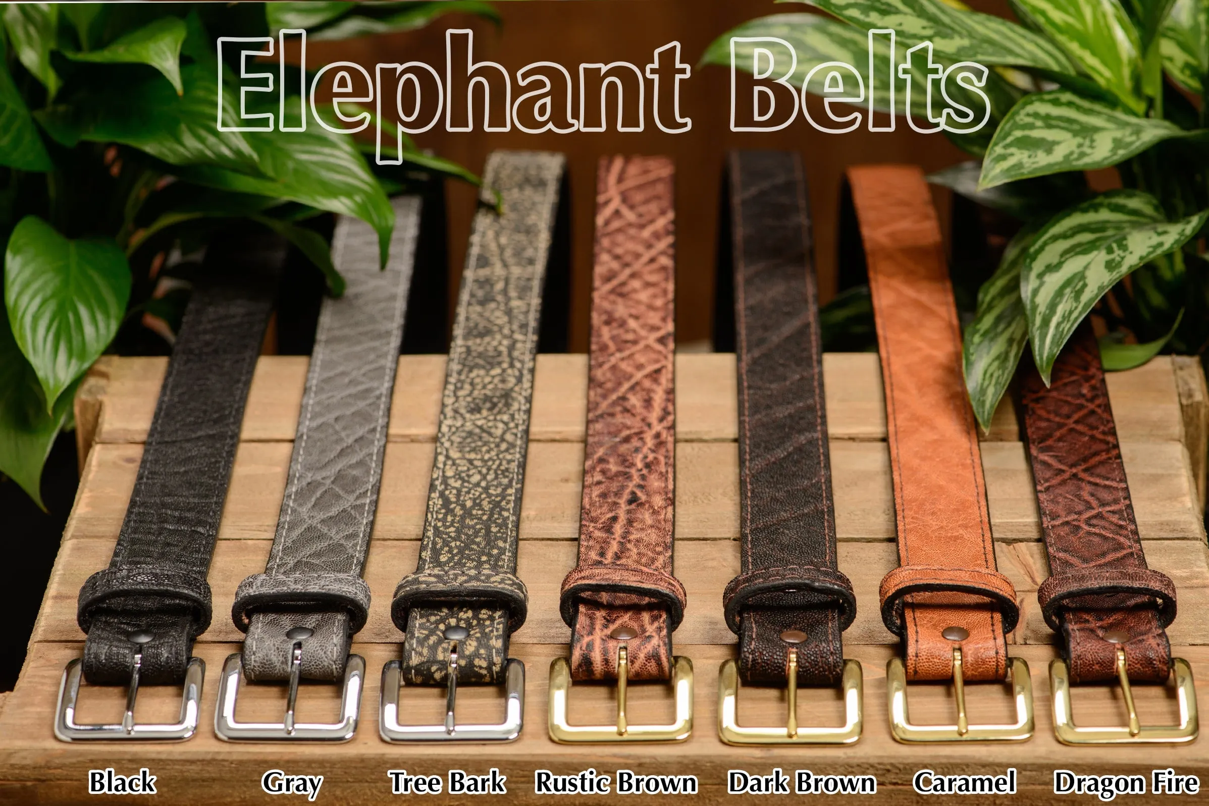 Tree Bark Elephant Money Belt With 25" Zipper