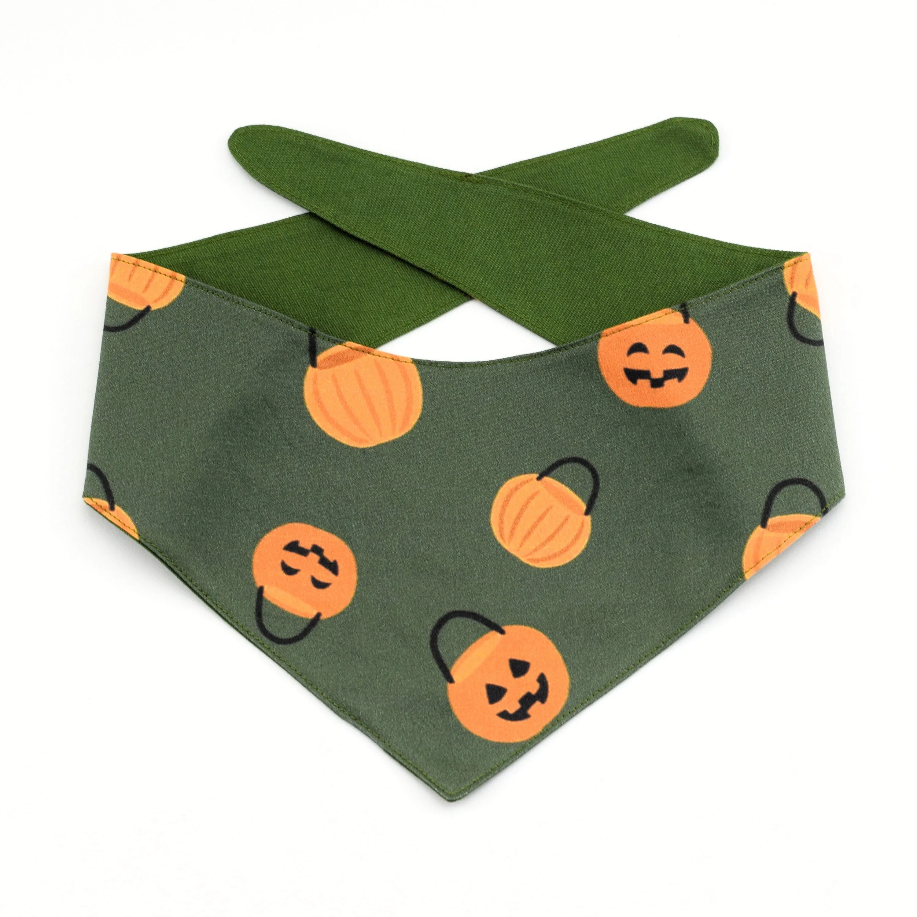 Trick or Treat Tie-On Dog Bandana - Green