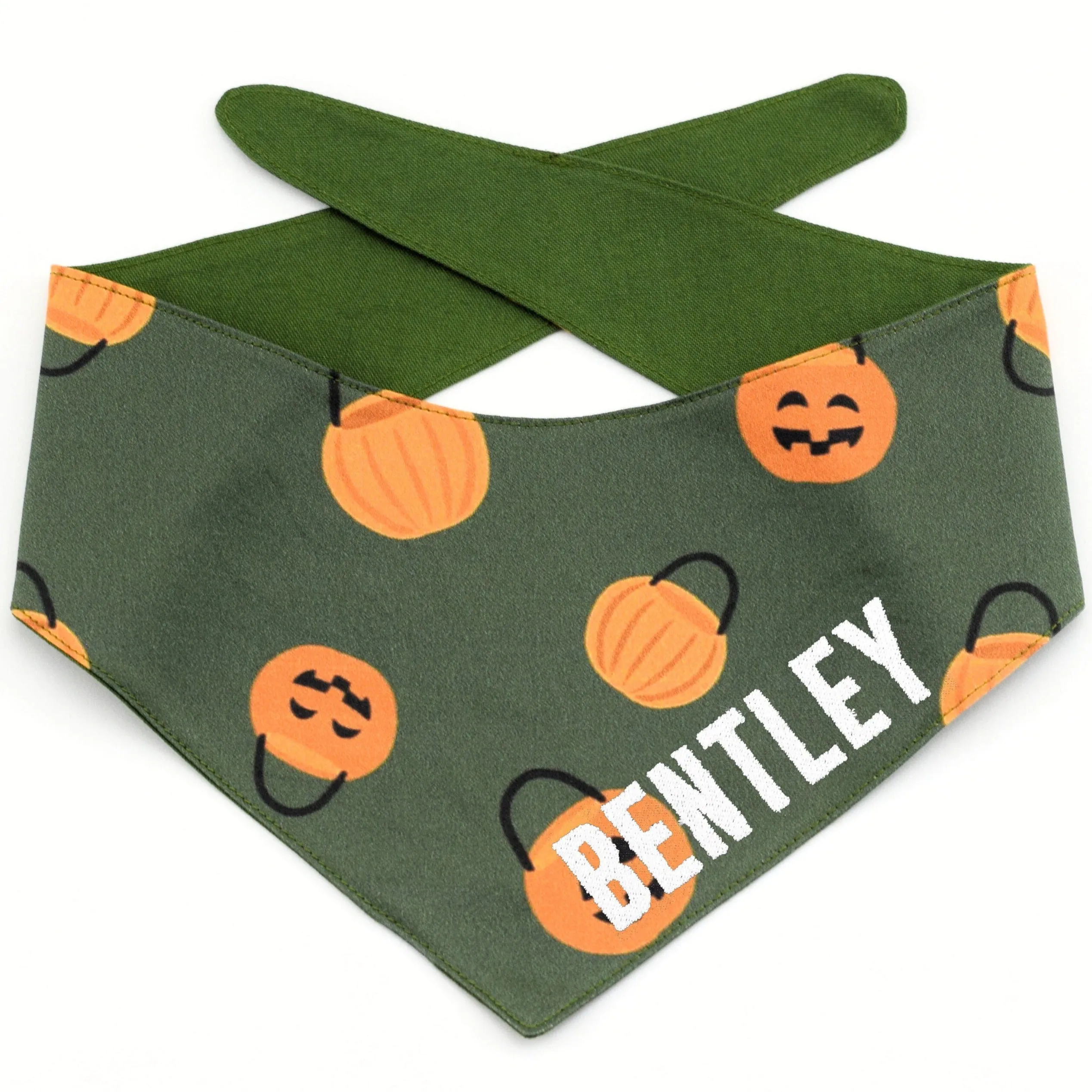 Trick or Treat Tie-On Dog Bandana - Green