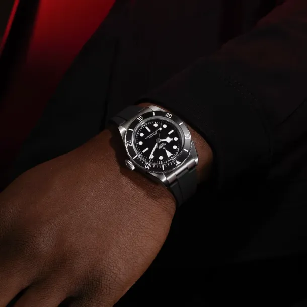 TUDOR Black Bay 41mm Case, Black Dial, Black Rubber Bracelet (M7941A1A0U-0002)