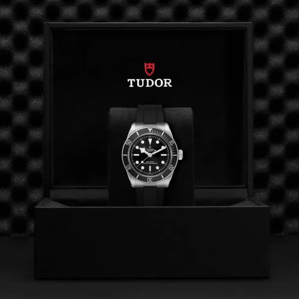 TUDOR Black Bay 41mm Case, Black Dial, Black Rubber Bracelet (M7941A1A0U-0002)