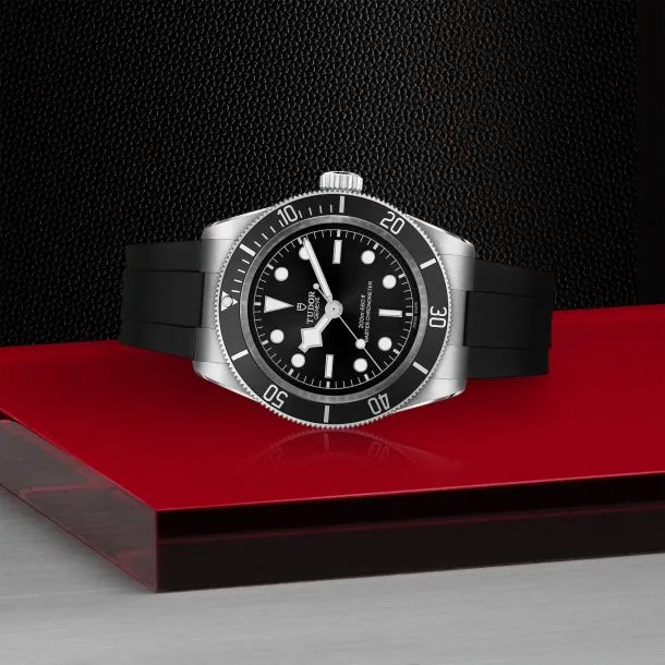 TUDOR Black Bay 41mm Case, Black Dial, Black Rubber Bracelet (M7941A1A0U-0002)