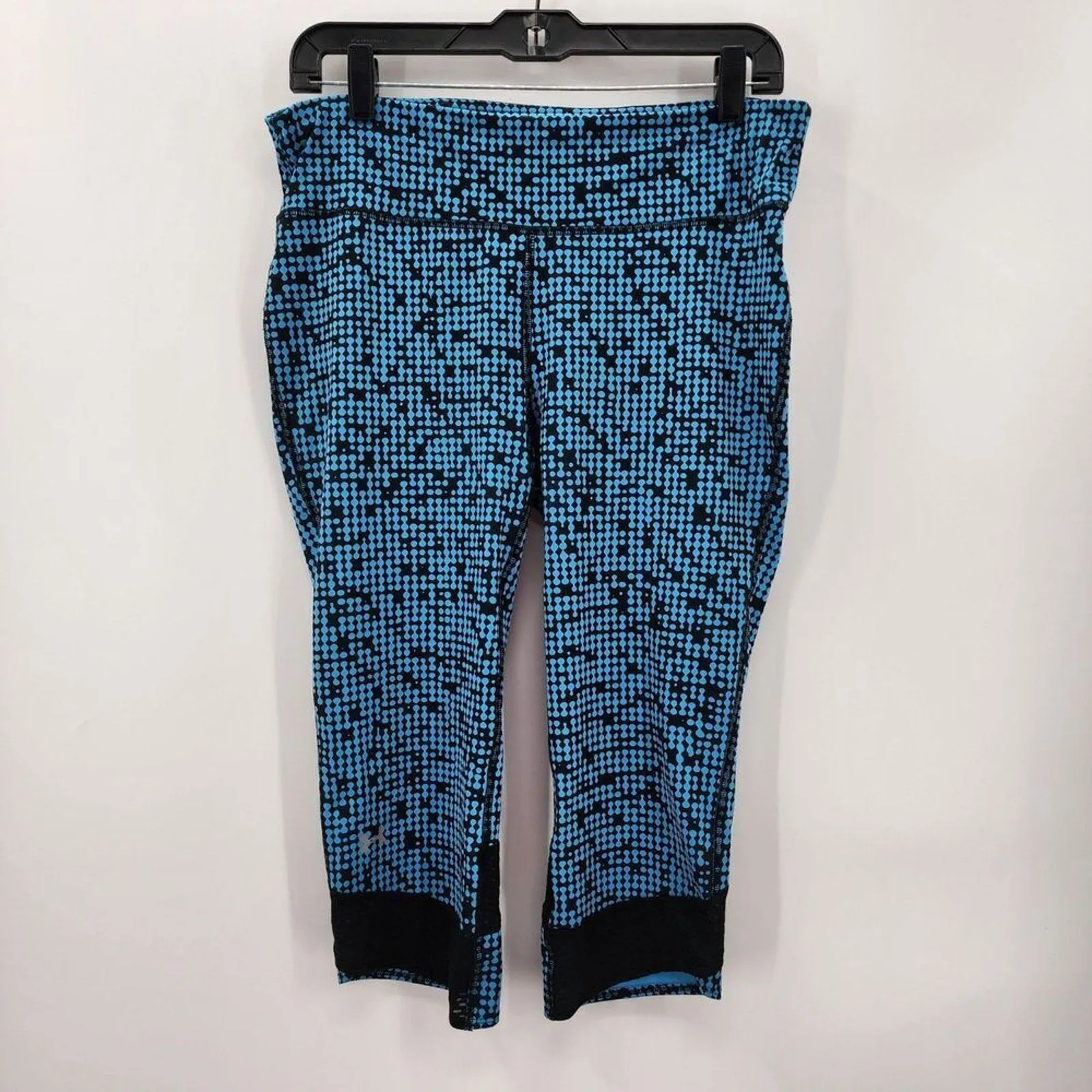 Under Armour Blue Black Cropped Activewear Yoga Leggings Active Sports Large