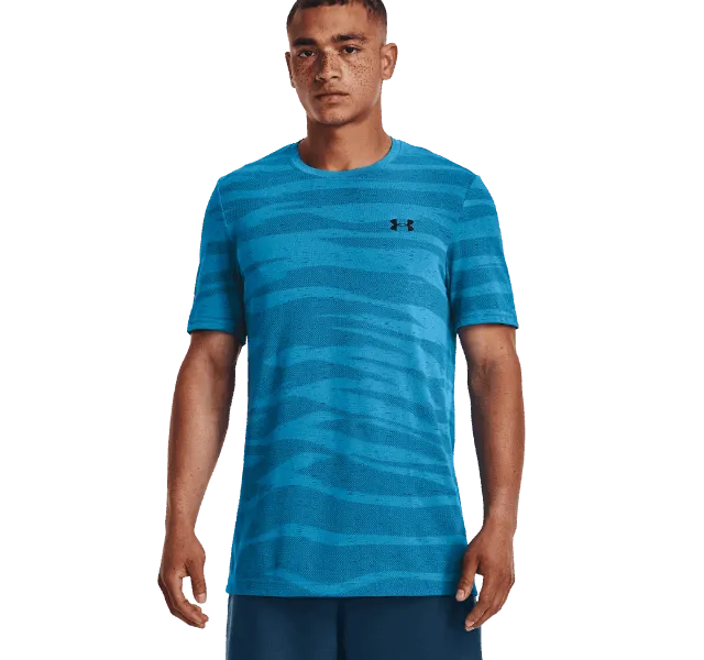 Under Armour Seamless Wave T-Shirt - Windrunner - Speedpocket Shorts Outfit - Blue