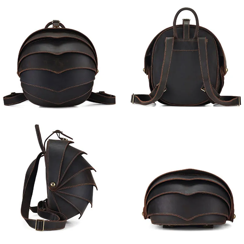 Unique Leather Backpack Handmade Vintage Leather Backpack Full Grain Leather Retro Beetle Rucksack