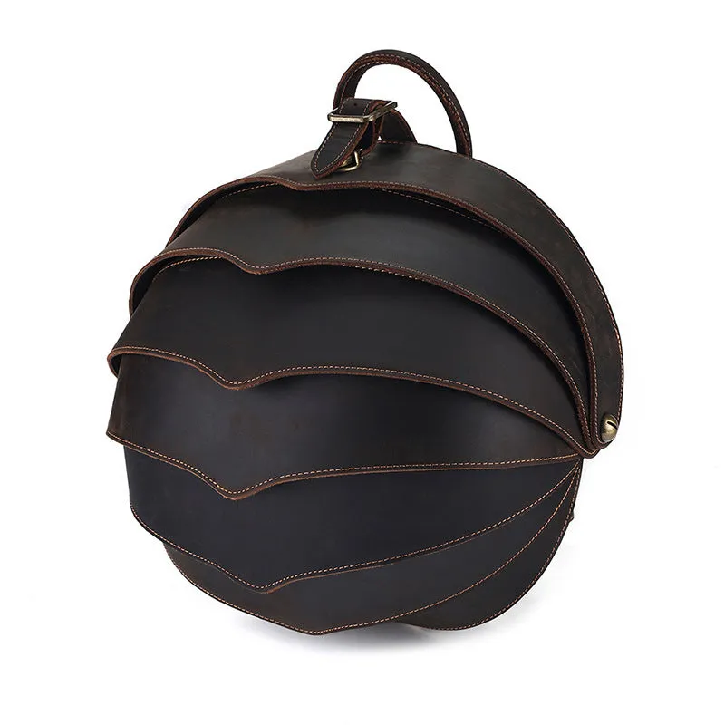 Unique Leather Backpack Handmade Vintage Leather Backpack Full Grain Leather Retro Beetle Rucksack