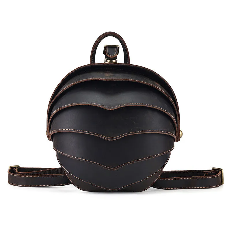 Unique Leather Backpack Handmade Vintage Leather Backpack Full Grain Leather Retro Beetle Rucksack
