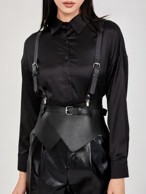 Upgrade Your Gothic Wardrobe with Our Strap Shoulder Belts for Lady Waistband Suspender Decorative Skirt Goth