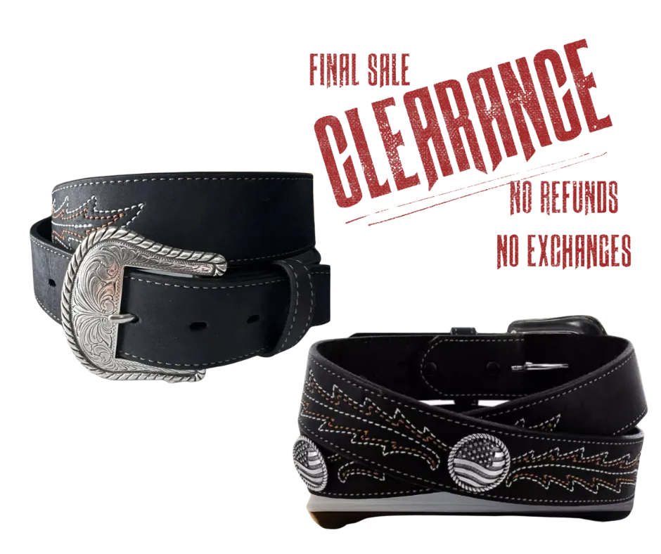US Flag Concho Leather Belt