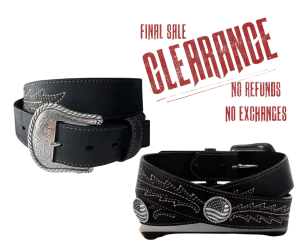 US Flag Concho Leather Belt