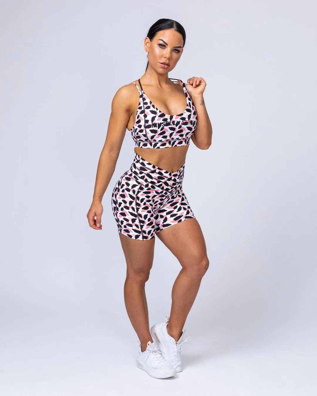V Wrap High Waist Bike Shorts- Featherweight