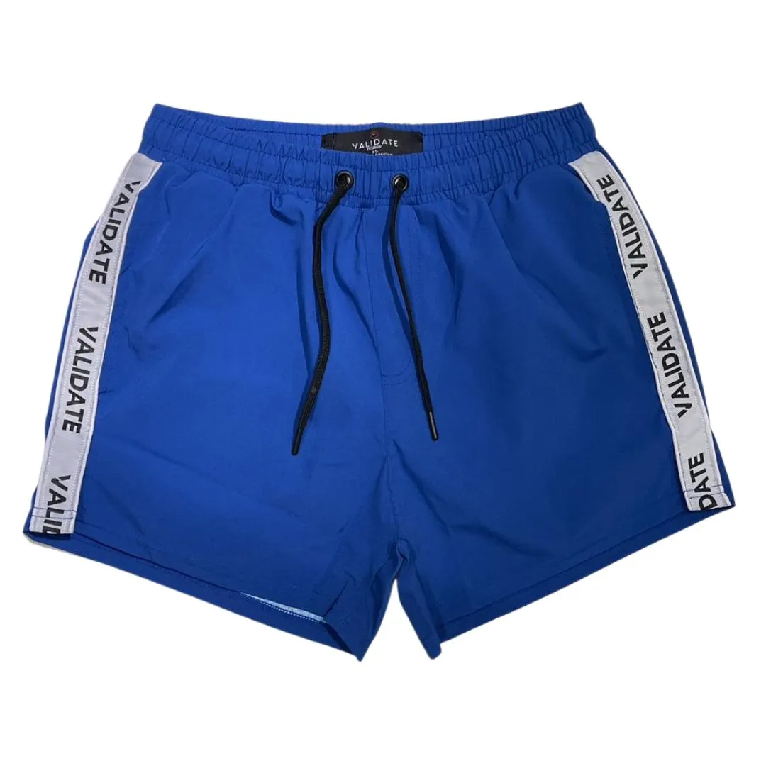 Validate Tape Detail Stretch Swim Short Cobalt