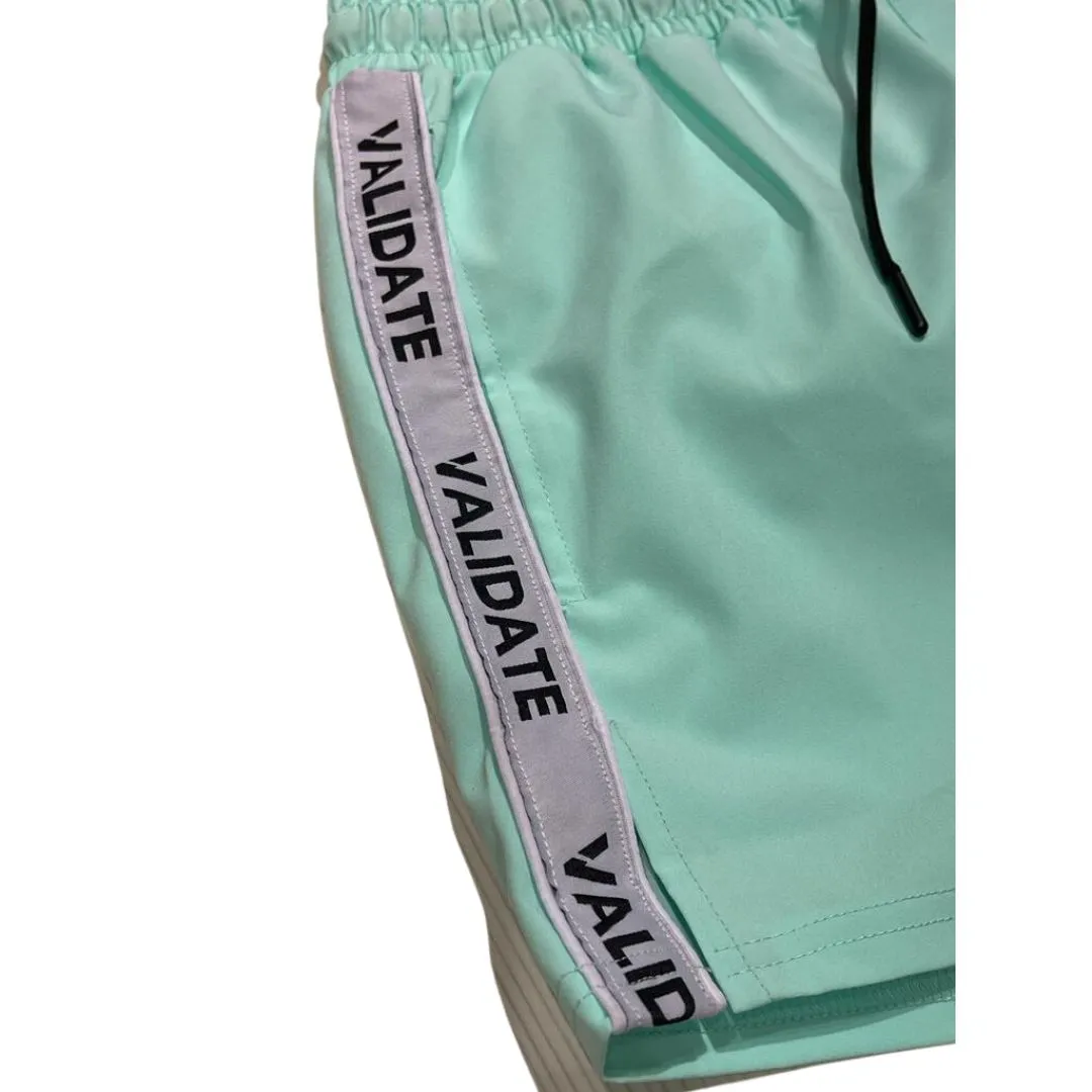 Validate Tape Detail Stretch Swim Short Mint