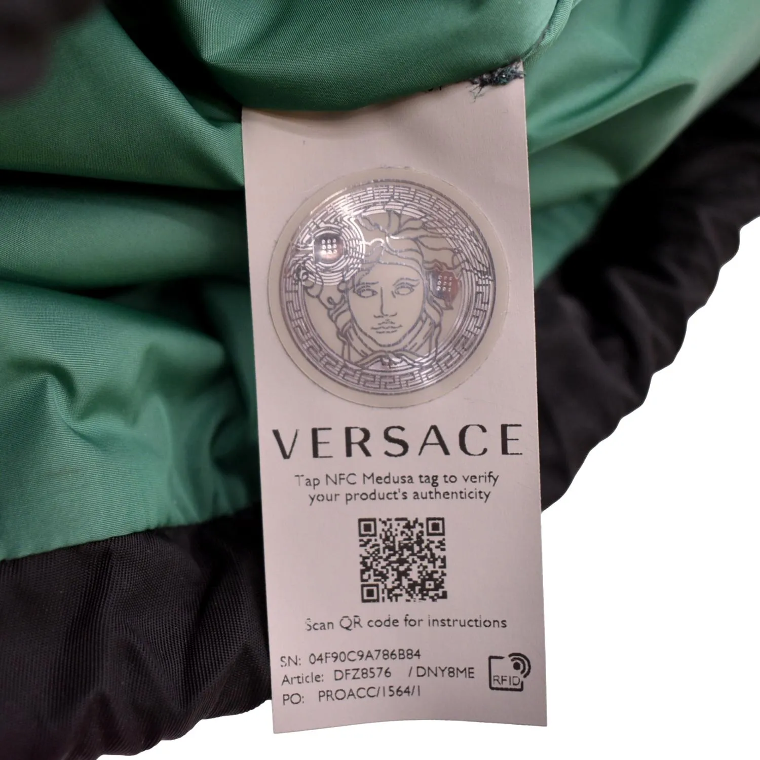 VERSACE La Medusa Drawstring Nylon Backpack Bag Black
