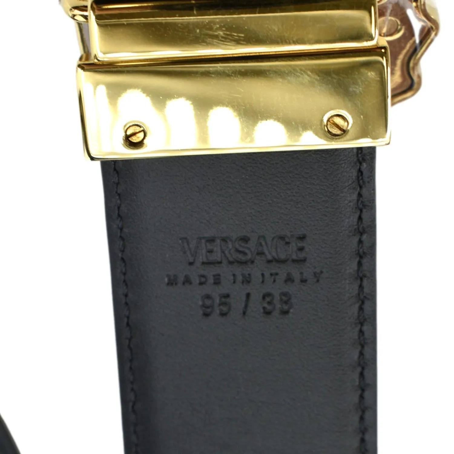 VERSACE Medusa Barocco Reversible Leather Belt Multi Size 95.38