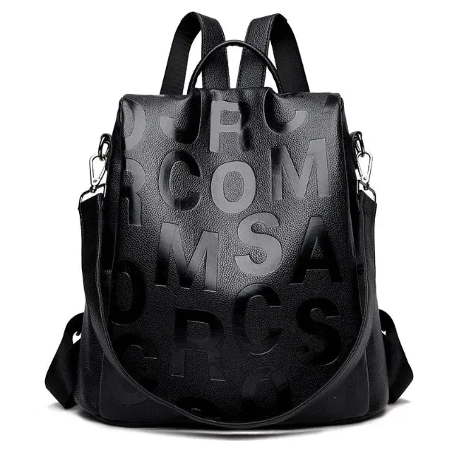 Versatile Shoulder bag in high quality soft leather lettering