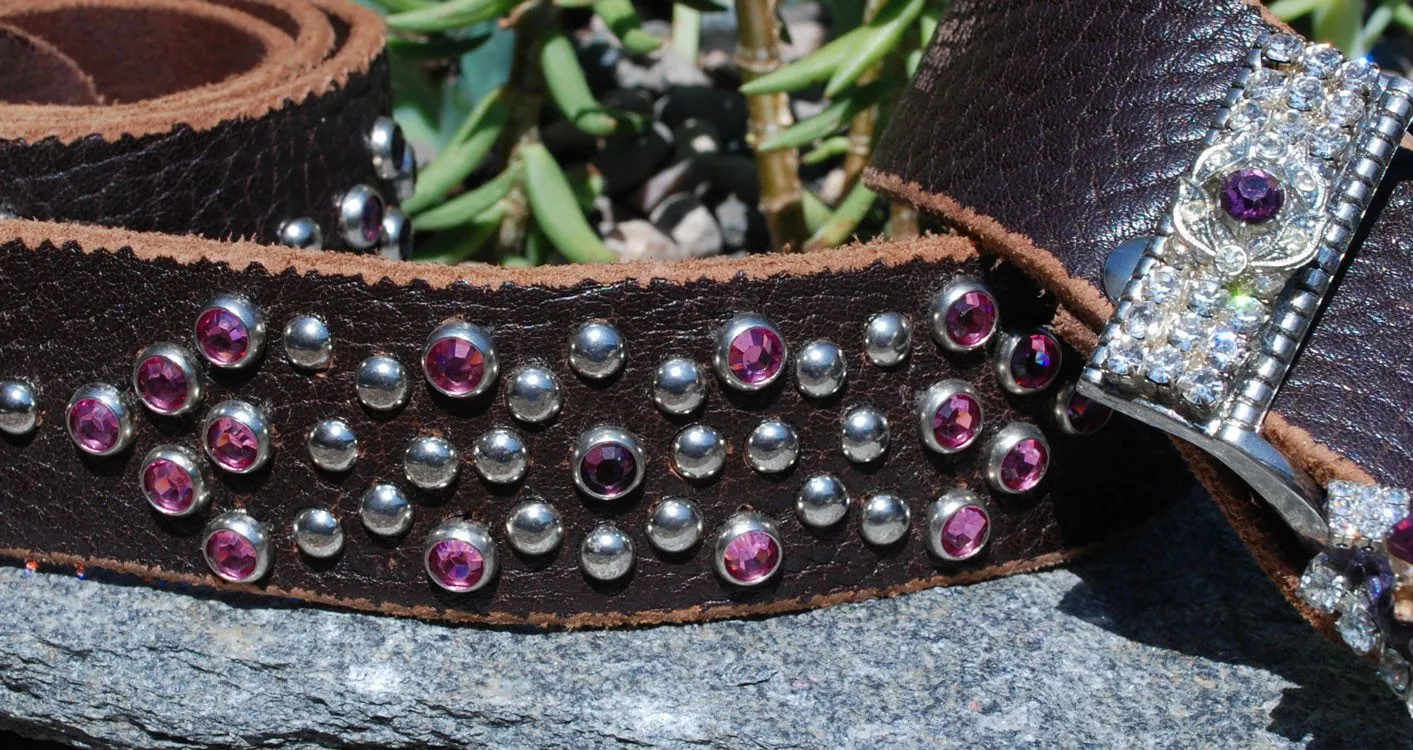 Vintage Purple Belt & Buckle - Medium