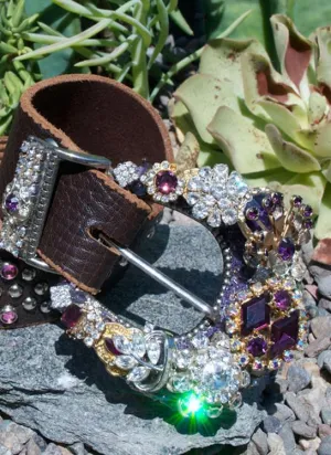 Vintage Purple Belt & Buckle - Medium