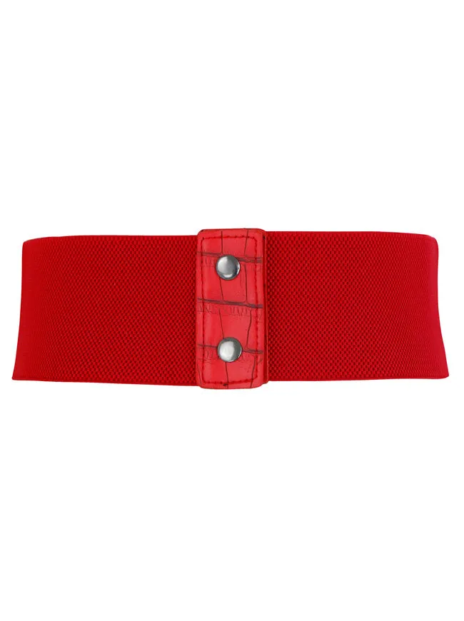 Vintage Retro Fashion Faux Leather Steampunk Rivet Elastic Waist Cinch Belt