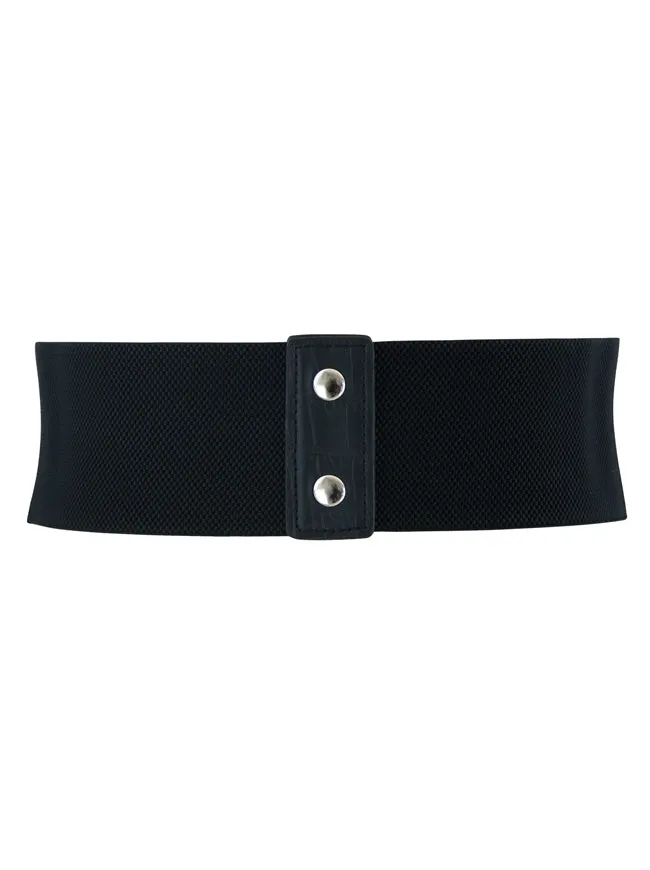 Vintage Retro Fashion Faux Leather Steampunk Rivet Elastic Waist Cinch Belt
