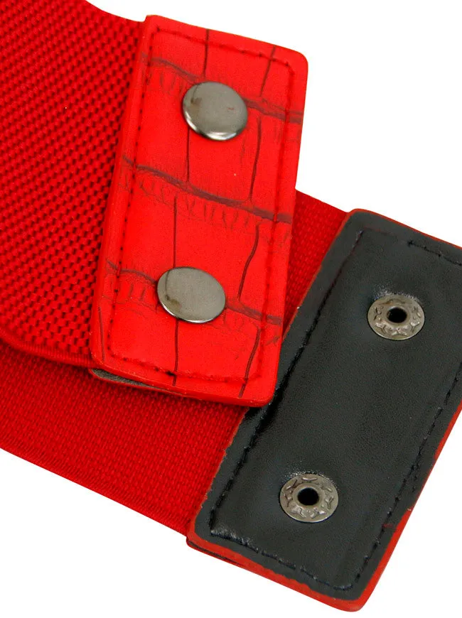Vintage Retro Fashion Faux Leather Steampunk Rivet Elastic Waist Cinch Belt