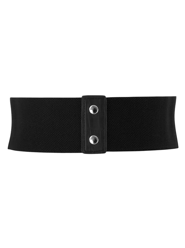 Vintage Retro Fashion Faux Leather Steampunk Rivet Elastic Waist Cinch Belt