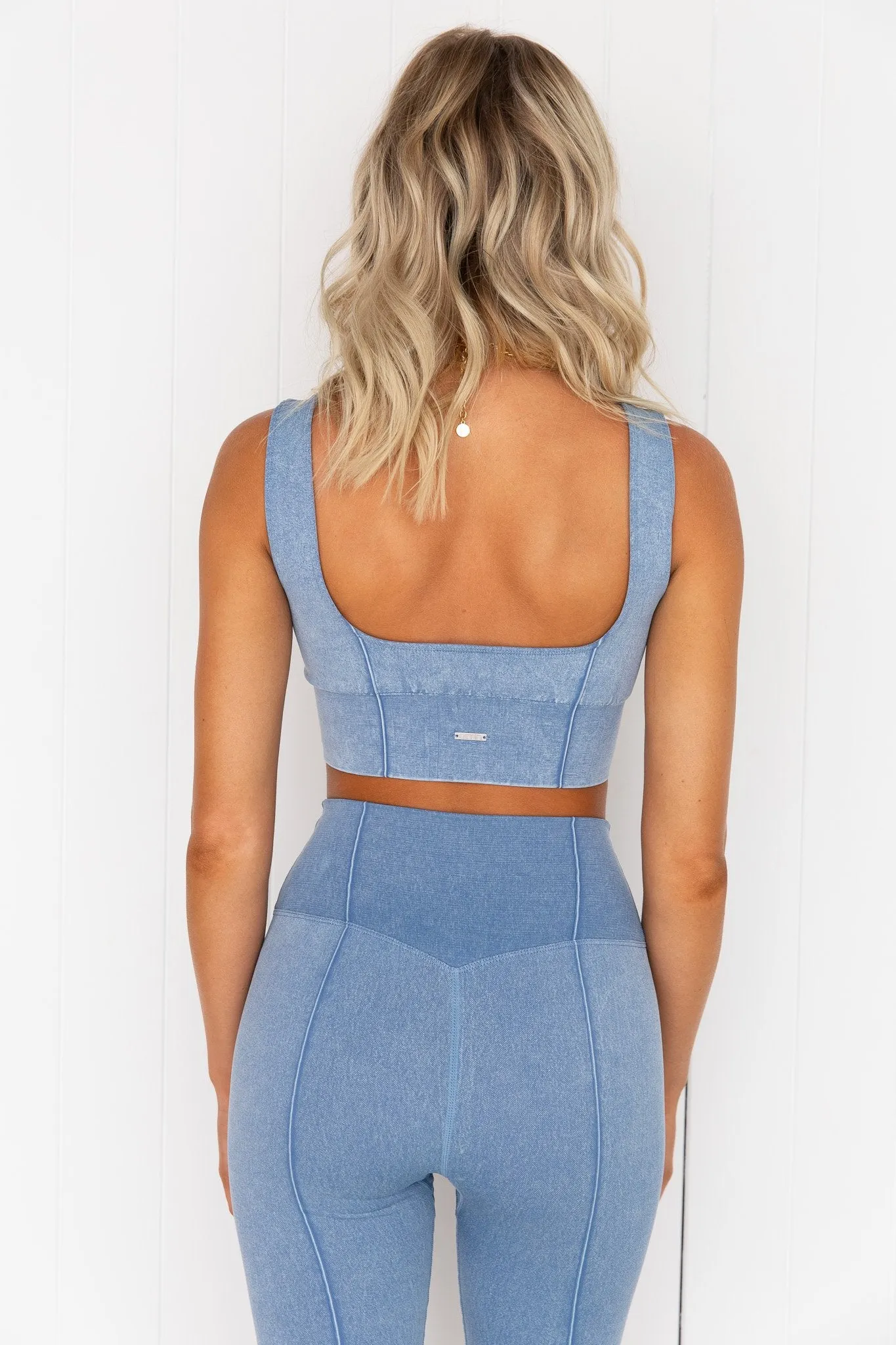Washed Denim Seamless Bra